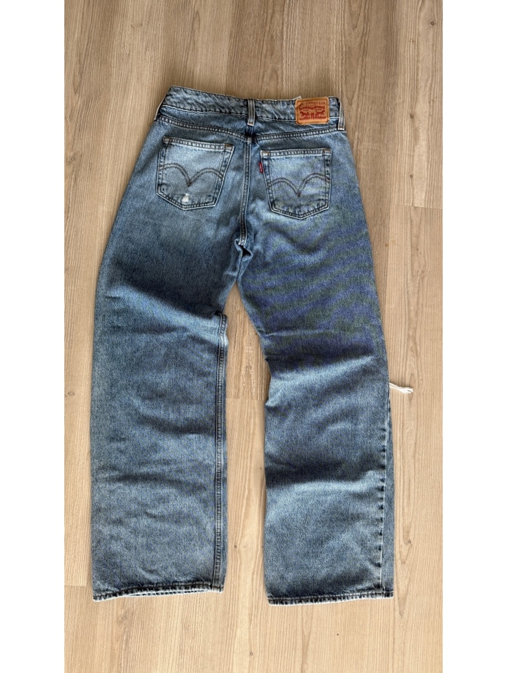 Levi’s Superlow Jeans Size 27 Distressed Low Rise Baggy Straight Y2K Denim rare - Picture 9 of 9